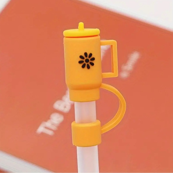 Passion of Essence Other - 3 Yellow Silicone Straw Tip Cover - Reusable For Glass & Plastic Straws